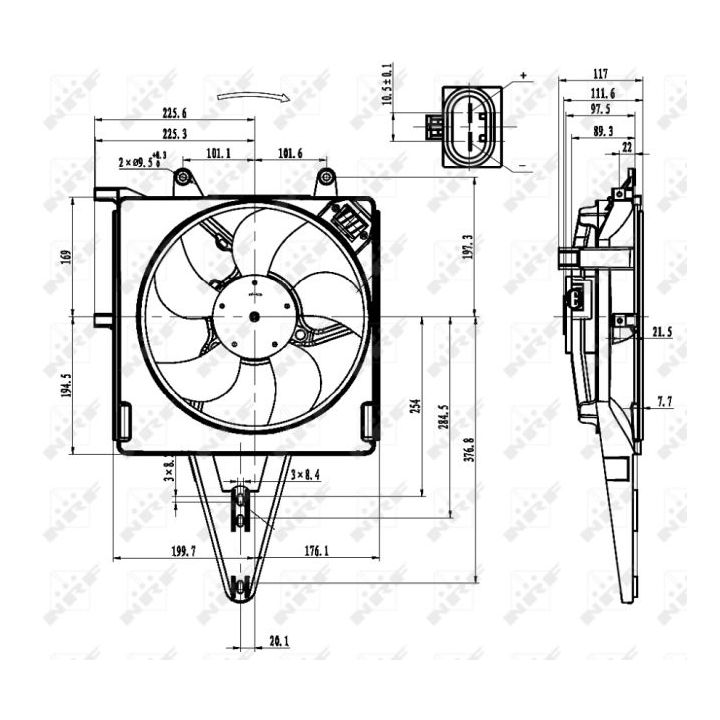 Ventiliatorius, radiatoriaus NRF 47431