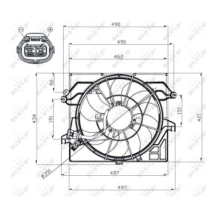 Ventiliatorius, radiatoriaus NRF 47482
