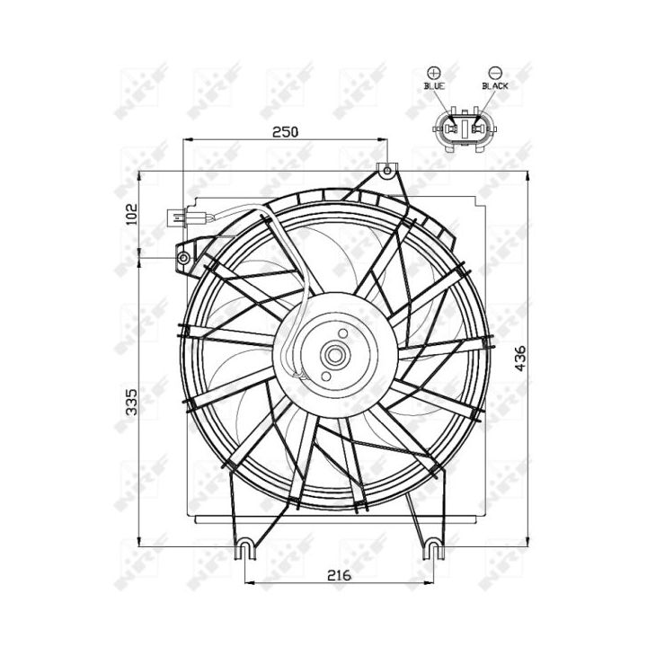 Ventiliatorius, radiatoriaus NRF 47499