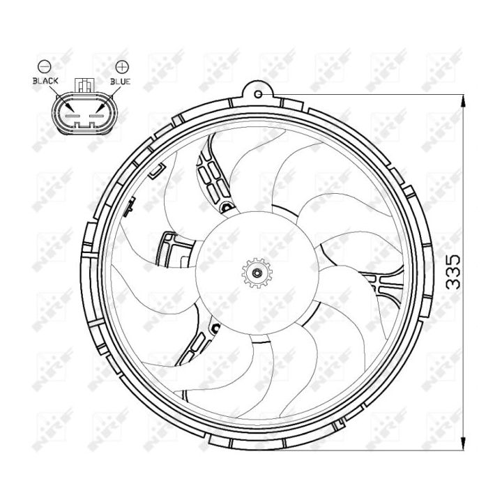 Ventiliatorius, radiatoriaus NRF 47505