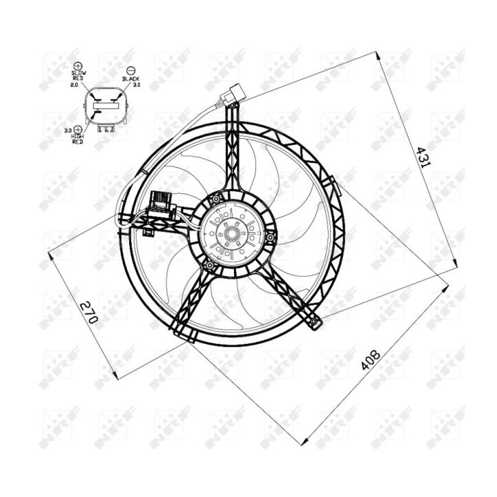 Ventiliatorius, radiatoriaus NRF 47508