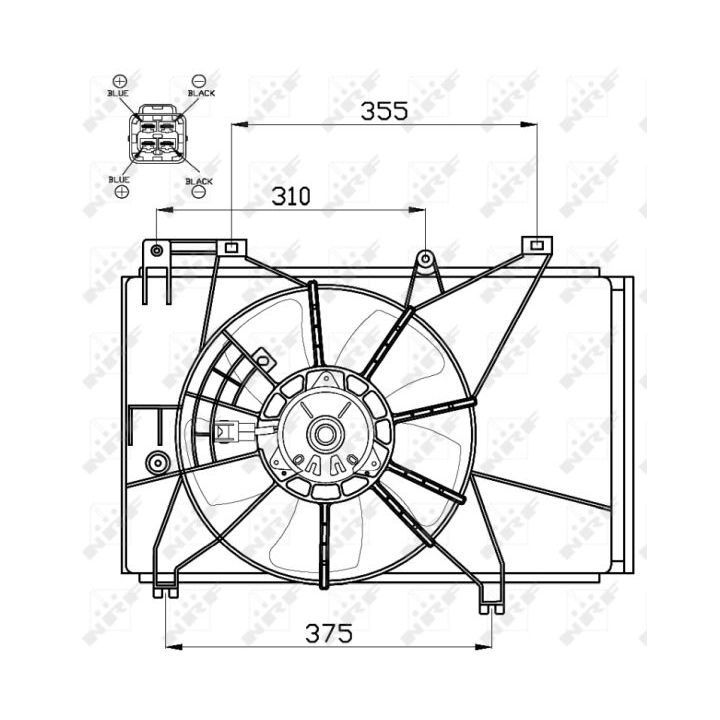 Ventiliatorius, radiatoriaus NRF 47551