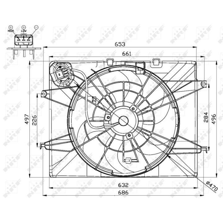 Ventiliatorius, radiatoriaus NRF 47564