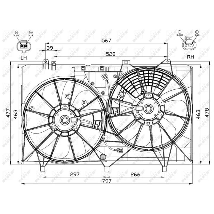 Ventiliatorius, radiatoriaus NRF 47565
