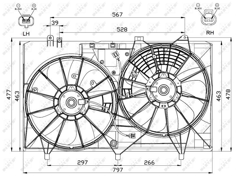 Ventiliatorius, radiatoriaus NRF 47565