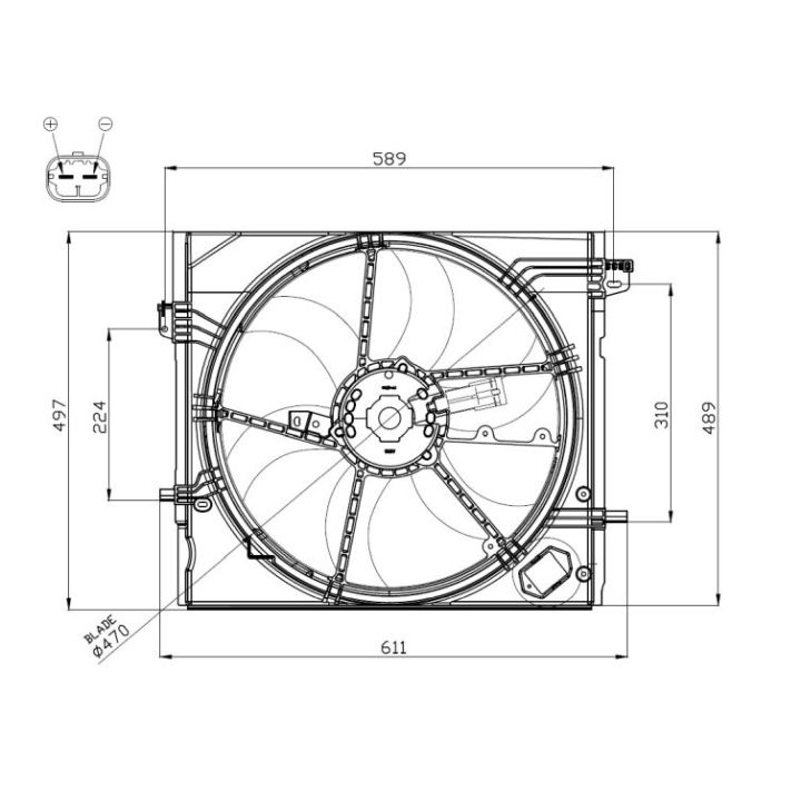 Ventiliatorius, radiatoriaus NRF 47897
