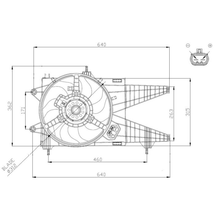 Ventiliatorius, radiatoriaus NRF 47963