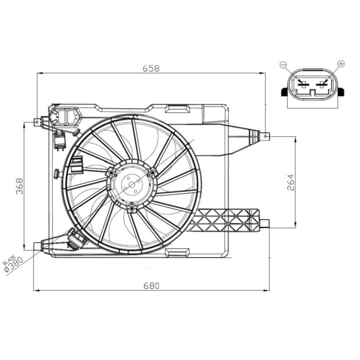 Ventiliatorius, radiatoriaus NRF 47966