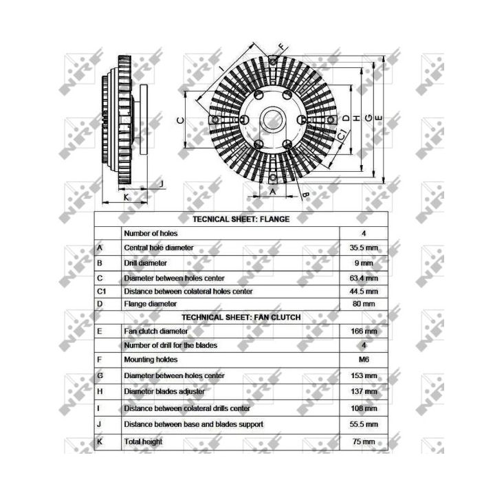 Sankaba, radiatoriaus ventiliatorius NRF 49528