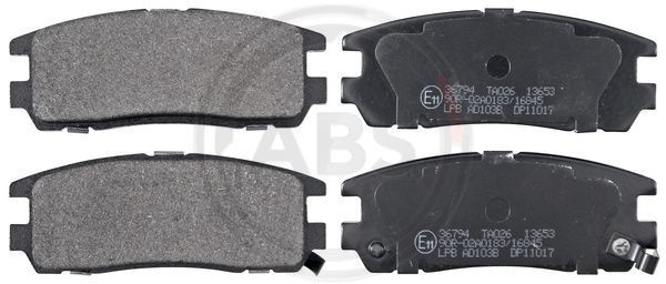 Stabdžių trinkelių rinkinys, diskinis stabdys A.B.S. 36794