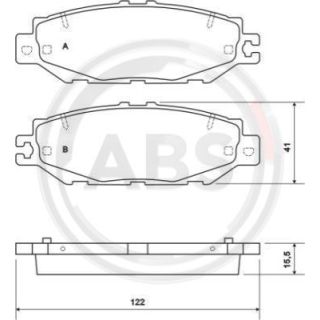 Stabdžių trinkelių rinkinys, diskinis stabdys A.B.S. 36922