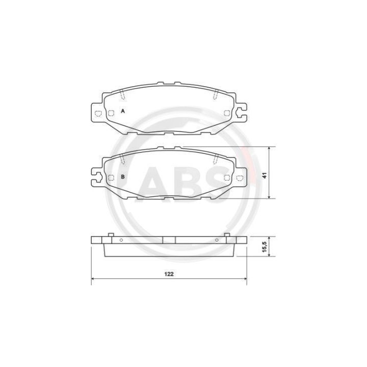 Stabdžių trinkelių rinkinys, diskinis stabdys A.B.S. 36922