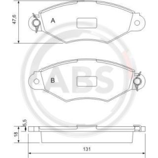 Stabdžių trinkelių rinkinys, diskinis stabdys A.B.S. 37040
