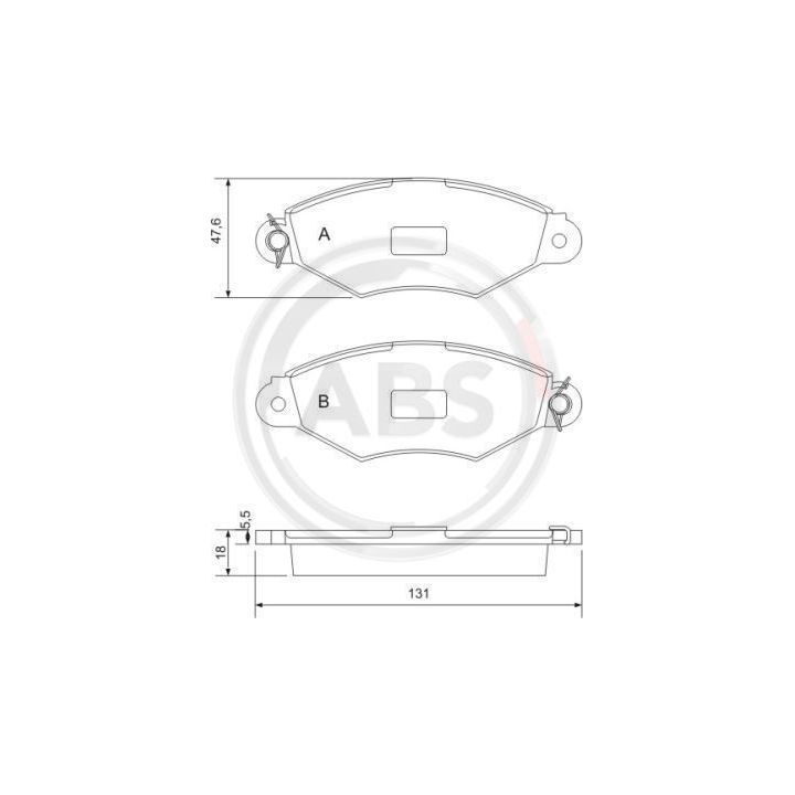 Stabdžių trinkelių rinkinys, diskinis stabdys A.B.S. 37040
