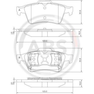 Stabdžių trinkelių rinkinys, diskinis stabdys A.B.S. 37216