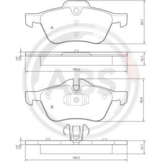 Stabdžių trinkelių rinkinys, diskinis stabdys A.B.S. 37279
