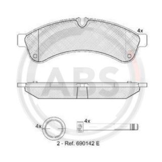 Stabdžių trinkelių rinkinys, diskinis stabdys A.B.S. 37638
