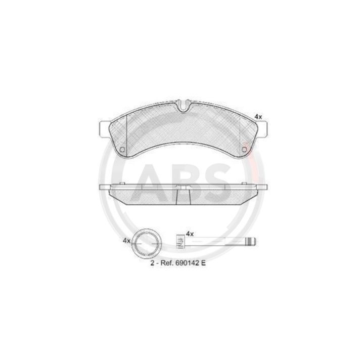 Stabdžių trinkelių rinkinys, diskinis stabdys A.B.S. 37638