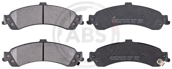 Stabdžių trinkelių rinkinys, diskinis stabdys A.B.S. 38834