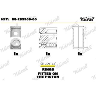 Remonto komplektas, stūmoklis / cilindro įvorė NÜRAL 88-285900-00