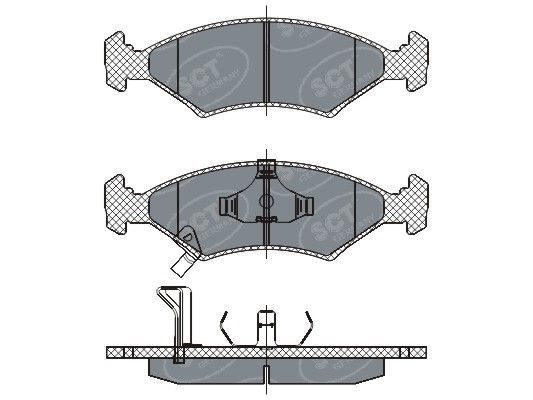 Stabdžių trinkelių rinkinys, diskinis stabdys SCT - MANNOL SP 266 PR