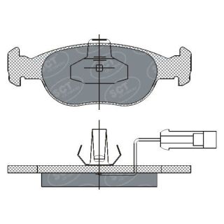 Stabdžių trinkelių rinkinys, diskinis stabdys SCT - MANNOL SP 291 PR