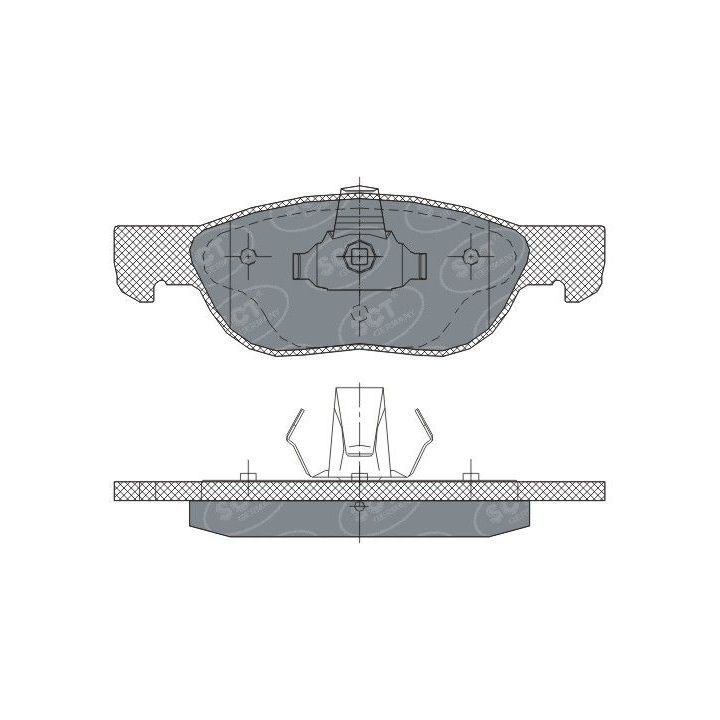 Stabdžių trinkelių rinkinys, diskinis stabdys SCT - MANNOL SP 296 PR