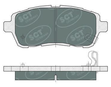 Stabdžių trinkelių rinkinys, diskinis stabdys SCT - MANNOL SP 384 PR