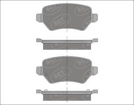 Stabdžių trinkelių rinkinys, diskinis stabdys SCT - MANNOL SP 494 PR