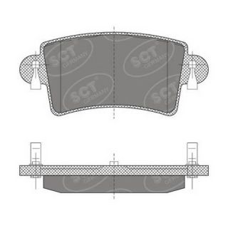 Stabdžių trinkelių rinkinys, diskinis stabdys SCT - MANNOL SP 496 PR