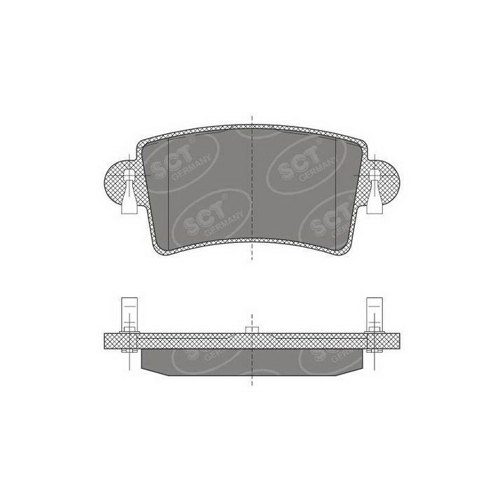 Stabdžių trinkelių rinkinys, diskinis stabdys SCT - MANNOL SP 496 PR