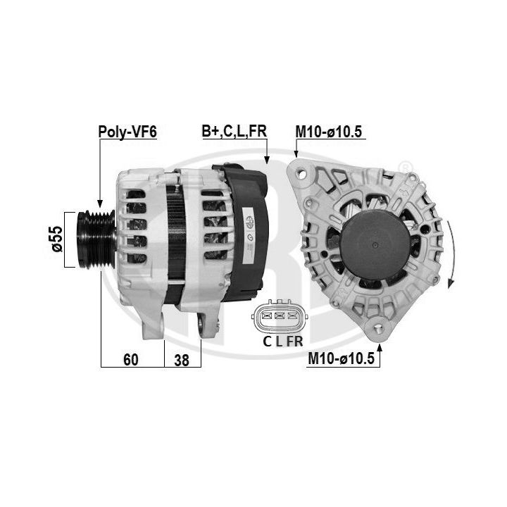 Kintamosios srovės generatorius ERA 209009A