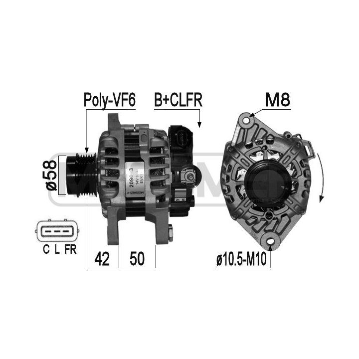 Kintamosios srovės generatorius ERA 209023