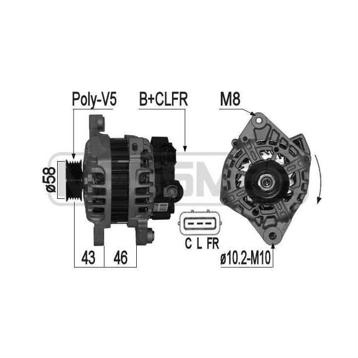 Kintamosios srovės generatorius ERA 209127A