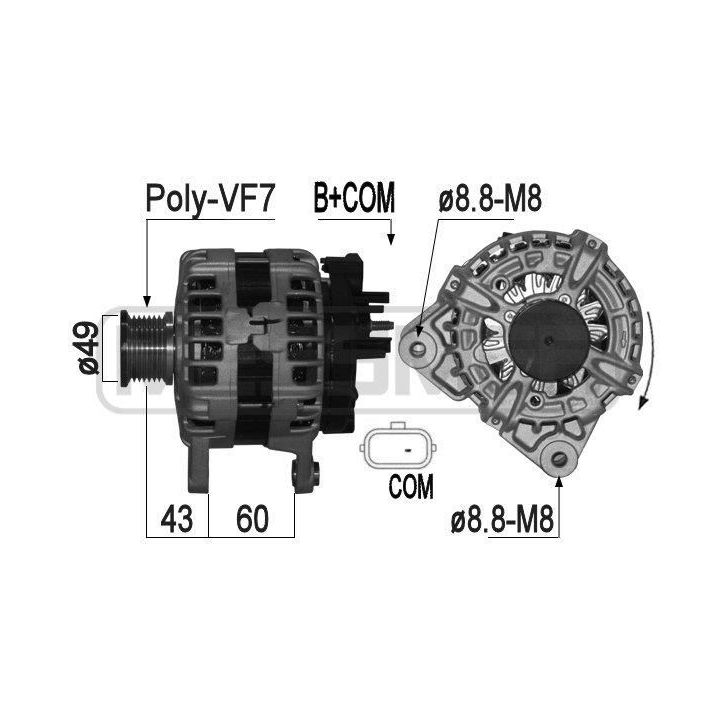 Kintamosios srovės generatorius ERA 209292A