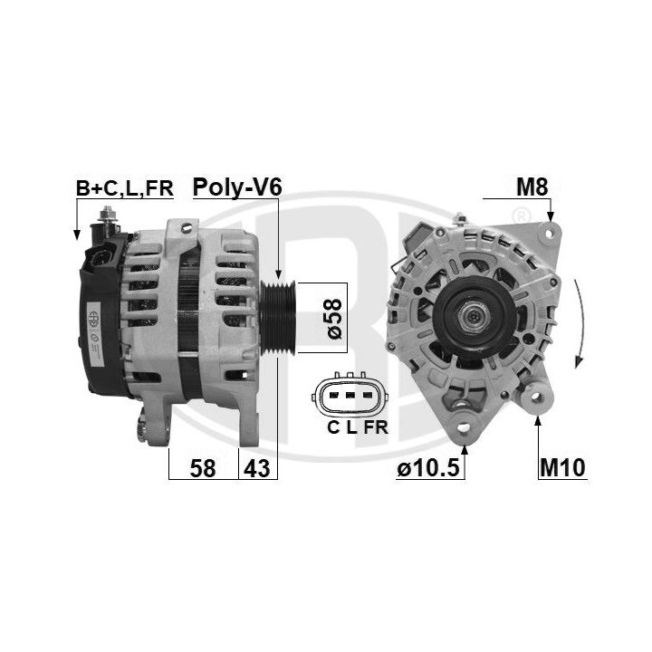 Kintamosios srovės generatorius ERA 209641A
