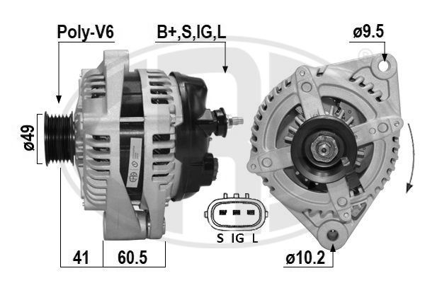 Kintamosios srovės generatorius ERA 209681A