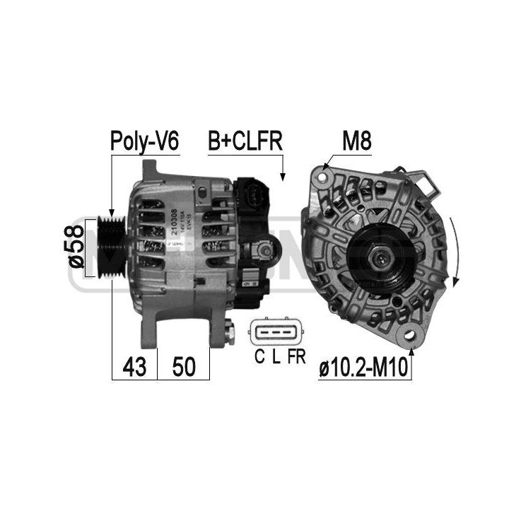 Kintamosios srovės generatorius ERA 210308A