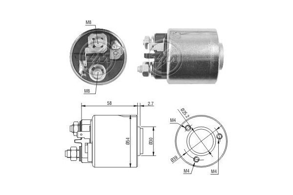 Solenoidinis jungiklis, starteris ERA ZM1491