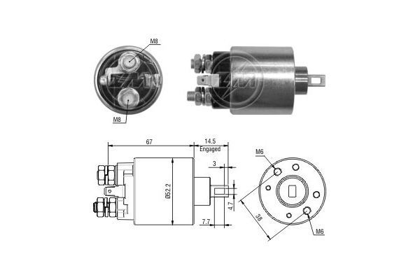 Solenoidinis jungiklis, starteris ERA ZM1716