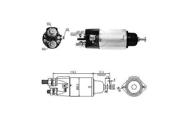Solenoidinis jungiklis, starteris ERA ZM3898