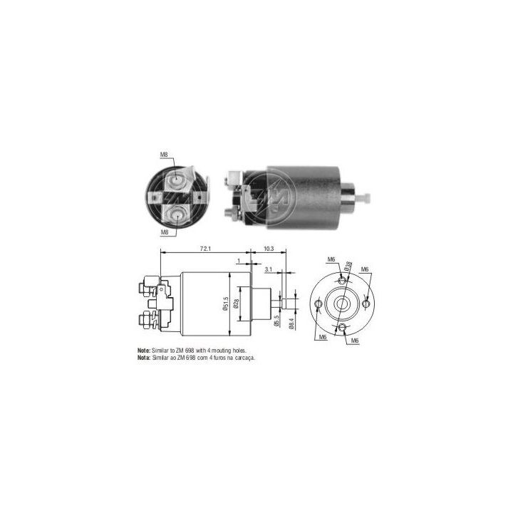 Solenoidinis jungiklis, starteris ERA ZM4698