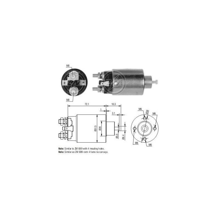 Solenoidinis jungiklis, starteris ERA ZM4699