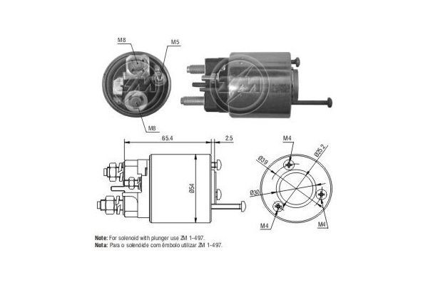 Solenoidinis jungiklis, starteris ERA ZM497