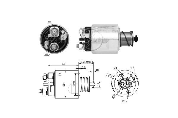 Solenoidinis jungiklis, starteris ERA ZM5491