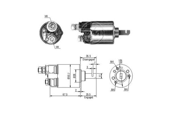 Solenoidinis jungiklis, starteris ERA ZM607