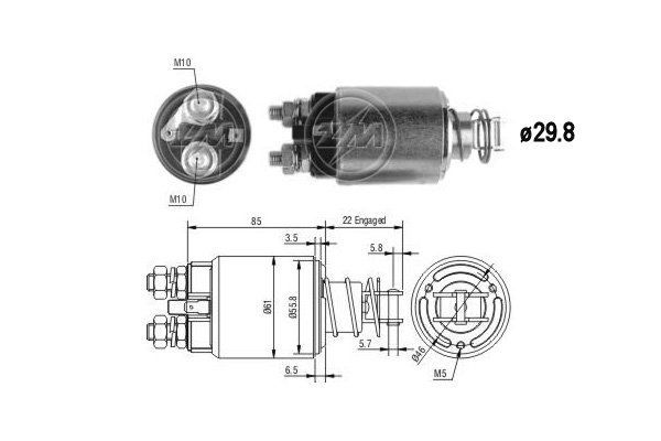 Solenoidinis jungiklis, starteris ERA ZM655