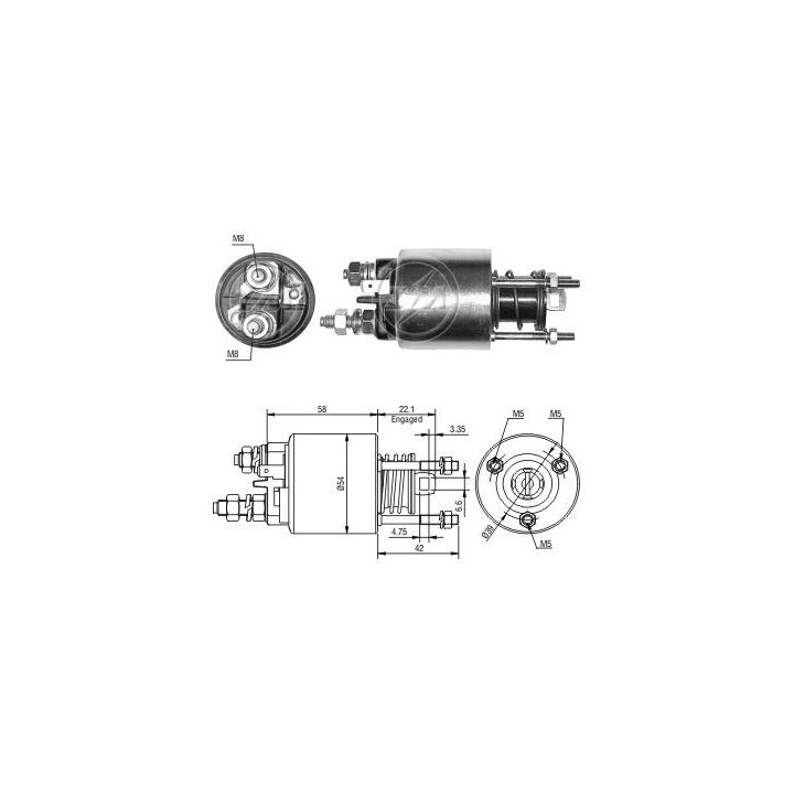 Solenoidinis jungiklis, starteris ERA ZM6595