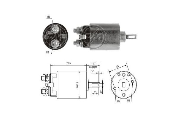 Solenoidinis jungiklis, starteris ERA ZM682