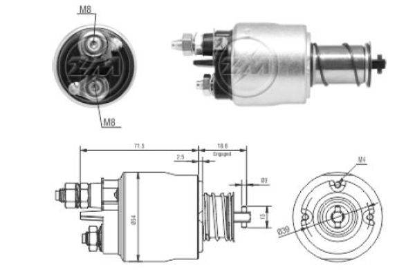 Solenoidinis jungiklis, starteris ERA ZM8495